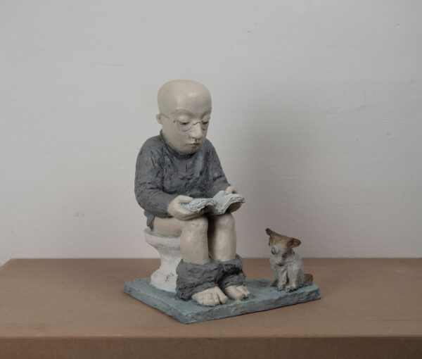 Wang Shaojun | Reading | Bronze | 32 x 28 x 45 cm